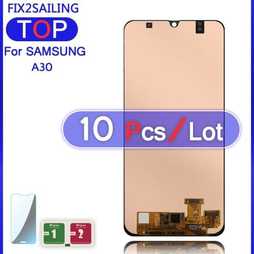 10PCS With Adjustment Brightness Display For Samsung Galaxy A30 A305/DS A305F A305FD A305A LCD Display Touch Screen Sensor Panel