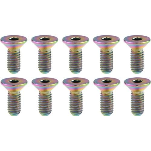 10 Pcs Titanium M4 x 8 10 15 20mm Flat Countersunk Bolts Inner Hexagon Screws for Bicycle Bike Ti Fasteners