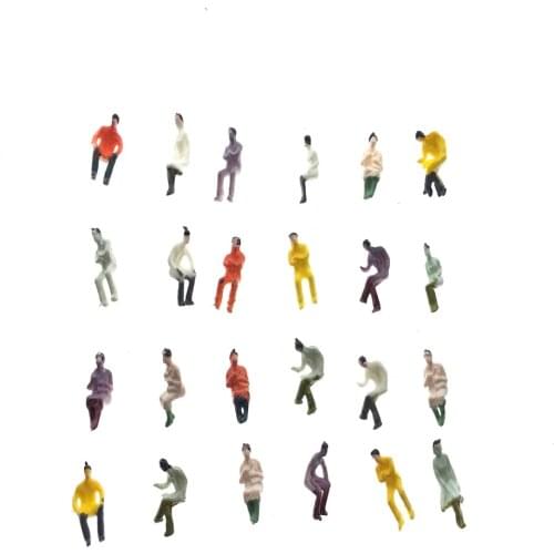 100pcs 1/100 Full Seat Color ABS Plastic Toy Miniature Statue Building Model Train Series Gift Color Doll Modelling Materails