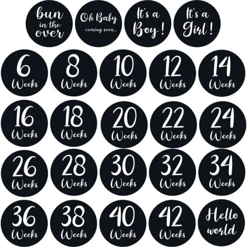 24Pcs/Set Newborn Baby Monthly Stickers Baby Pregnant Monthly Photograph Sticker