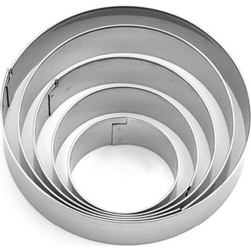 5 Pcs Biscuit Mold Non-stick Easy Clean Heat-resistant Stainless Steel Reusable Kitchen Cookie Mold Cooking Tools