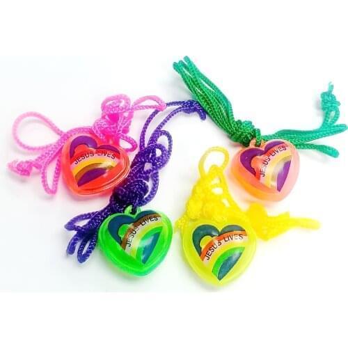6 pcs heart Shape with Necklace Vintage Charm Fashion Favour Pinata School Bag Party Favors Gift Novelty Birthday Prize