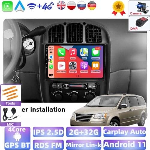2G+32G For Dodge Caravan 4 For Chrysler Voyager RG RS Town&Country RS 2000-2007 Android 11 system Car Radio Mutimedia Player GPS