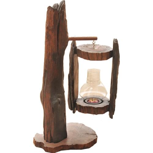 Wooden Candle Holders Vintage Glass Old Retro Windproof Wind Lamp Candle Lantern Candelabra Decor Bougeoir Home Decoration FC365