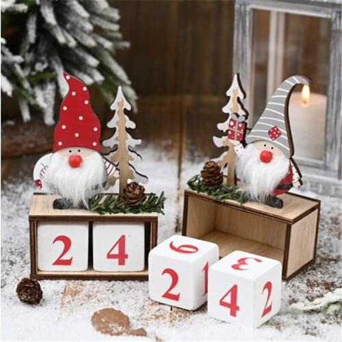 2022 New Year Christmas Countdown Wooden Calendar Decoration Navidad Natal Noel 2021 Christmas Decorations for Home Xmas Kerst