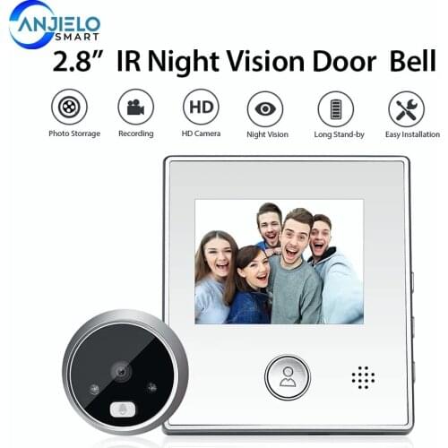Anjielosmart Doorbell Camera IR Night Vision Intercom Door Bell Viewer Smart Video Peephole Digital Door Eye Security