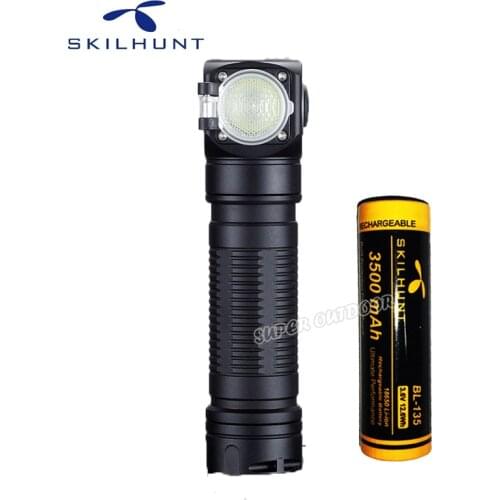 Skilhunt H04 H04R H04F RC 1200 lumen Two Customized UI USB Magnetic Rechargeable flashlight Hunting Camping + Headband+battery
