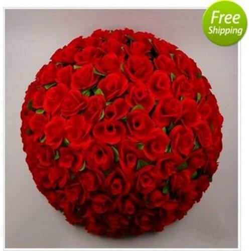Artificial Encryption Rose Silk Flower Kissing Balls Hanging Ball Christmas Ornaments Wedding Party Decorations Free shipping