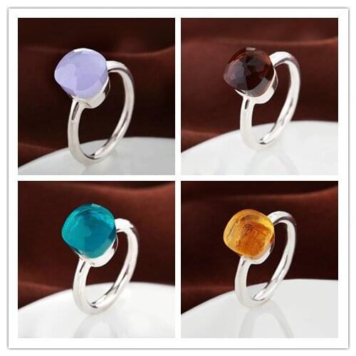 2021 Top Quality Brand Fashion Summer Stlye Jewelry Of 4 Colours 18K White Gold Plated Ring For Best Romantic Festival Gift