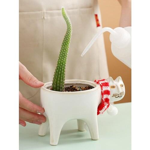 Creative Garden Pots Flowerpot Flower Pot Planter Holder Cute Cat Succulent Planter Container Home Decoration Gift For Kids