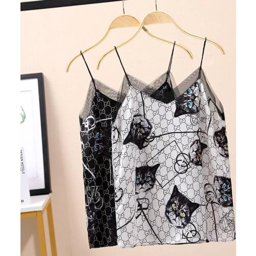 Animal letter Print Tanks Tops Womens Casual Tank Tops Vest V-Neck Cami Top Sleeveless Sling Vestes Femme top mujer