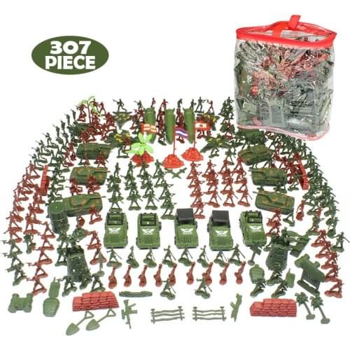307Pcs Soldier Model Toy Soldier Military Exercises Model Aircraft Tanks Scene Grenade Tank Aircraft Rocket Army Men Toy Figures