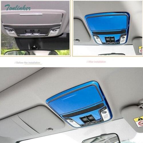 Tonlinker Cover Stickers for Honda CRV 2017-18 Car Styling 2 PCS stainless steel the Front readlight decoration cover stickers