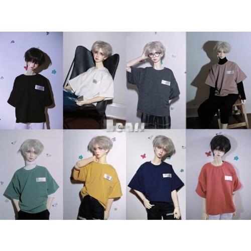 BJD doll clothes suitable for 1/31/4 SD10 Uncle size fashionable new loose and versatile Modal short sleeve T-shirt top 8 colors