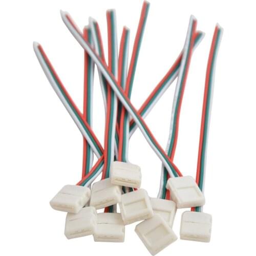 100pcs 3Pin 10mm Wide with 15cm Long Cable LED Strip Solderless DIY Connecter Adapter Conductor for WS2811 WS2812B SK6812 STRIP