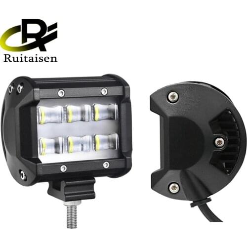 RUITAISEN-Triple Car Light 4 inch 18W6Led Lens 6D White Light 6000K IP68 Waterproof for 9-32V DC, Led Car Lights