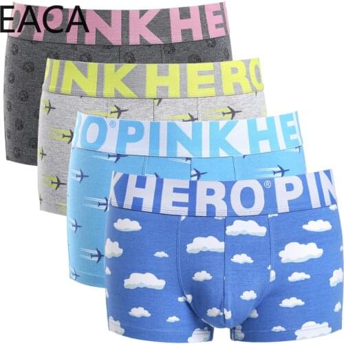 2021 Pink Heroes High-quality Cuecas Men Boxer Shorts Cotton Men Underwear Comfortable Male Panties Fashion Print Men Underpants
