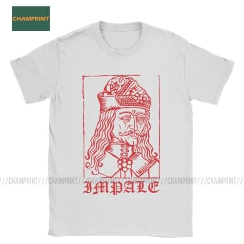 Vlad The Impaler Dracula T Shirts Mens Pure Cotton Novelty T-Shirts Tepes Gothic Vampire Horror Movie Tee Shirt Short Sleeve