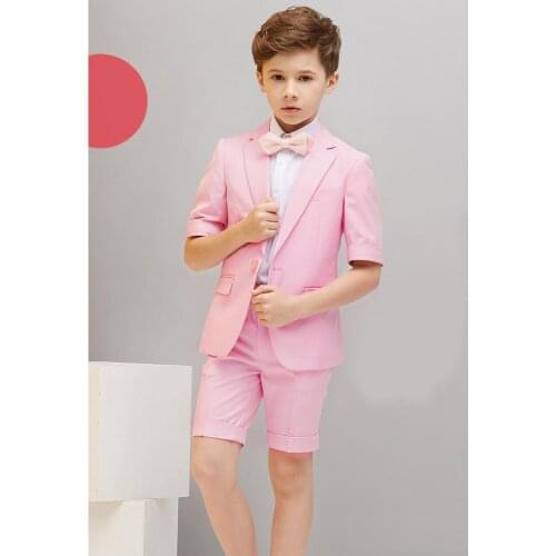 Green Boy Tuxedos For Wedding Slim Notched Lapel One Button Ring Bearer Suits childrens party suit(Jacket+Pants+Vest+B