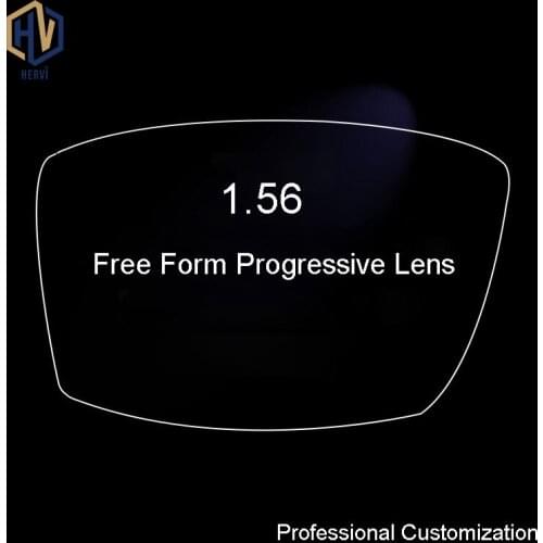 1.56 Digital Free Form Progressive No-Line Multi-Focal Prescription Customized Optical Lenses With Anti-Reflection Coating 2 Pcs