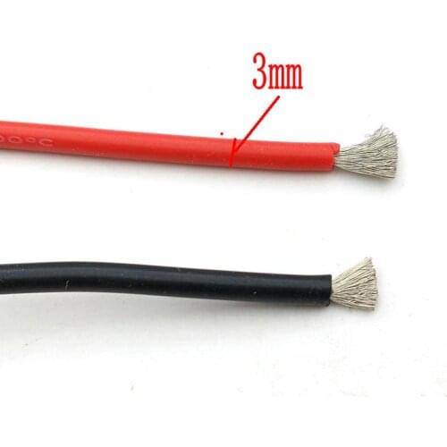 1 Reel 3M BLACK/red high quality 16 AWG Silicone Wire Gauge Flexible Silicone Wire