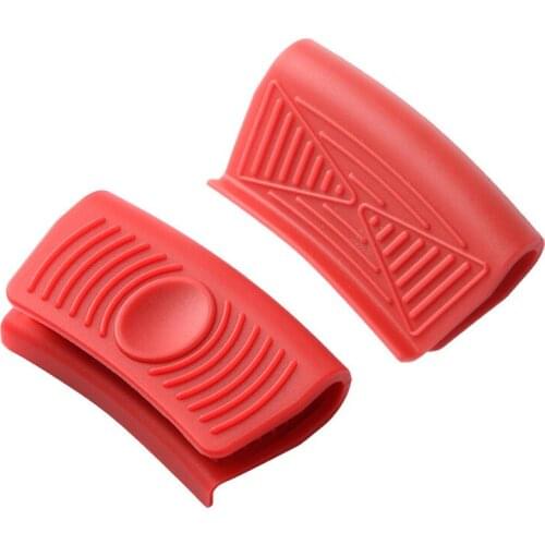 1 Pair Silicone Panhandle Mitts Cover Portable Insulation Non Slip Heat Resistant Handle Household Cooking Kitchen Accessories