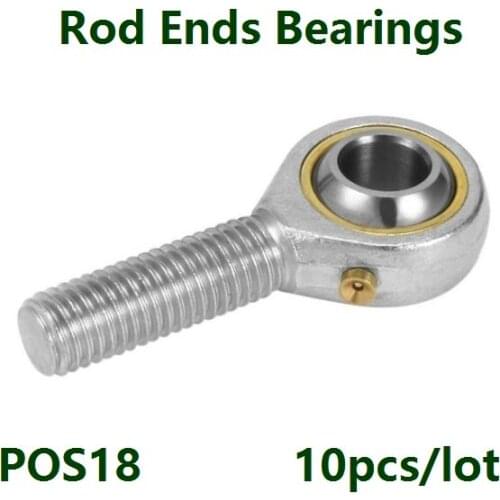 10pcs/lot POS18 and Oil nozzle 18mm Rod End Joint Bearing Left/Right Male Ball Joint Metric Threaded For rod