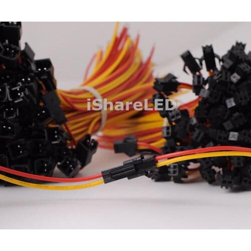 100 Pairs Sets JST 2Pin LED strip connecter Red Yellow or RED Black wire for single color LED Strip Downlight 15cm