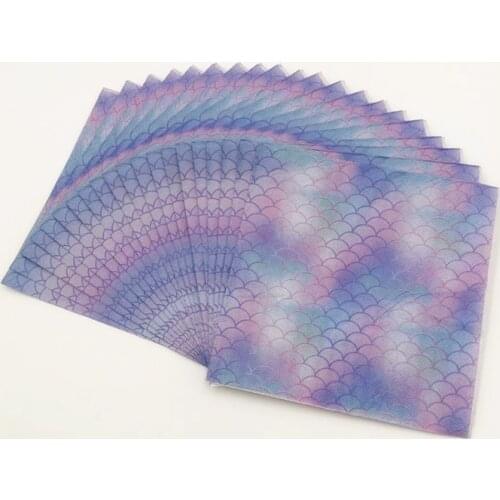 20pcs/lot Dream Purple Fish Scale Mermaid Paper Napkin Towels