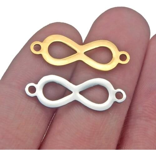 5Pcs Stainless Steel 8 Shape Simple Infinite Charms Jewelry DIY Accessories Infinite Pendant Bracelets Necklaces Making Findings