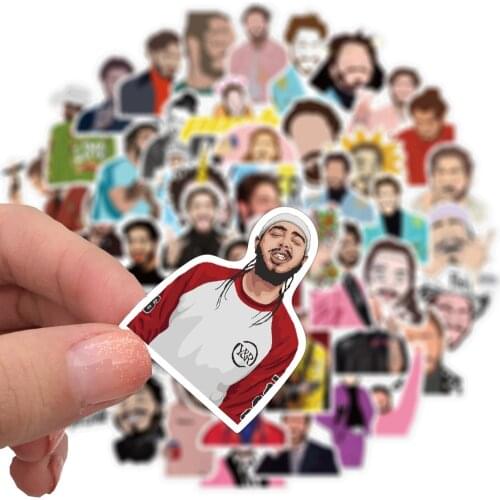 50PCS Hot Singer Post Malone Graffiti Stickers Gift Toy For DIY Guitar Bicycle Skateboard Laptop Suitcase Waterproof Sticker