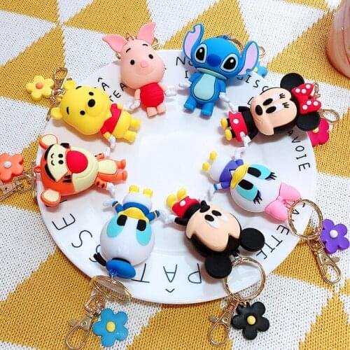Disney Mickey Minnie Donald Duck Winnie the Pooh Creativity Doll Keychain lovely trend Couple bag pendant Simple holiday gifts