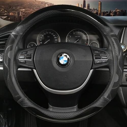 Car Steering Wheel Cover Carbon Fibre for BMW X1 X2 X3 X4 X5 X6 X7 e36 e39 e46 e53 e60 e63 E82 e87 e90 e91 Auto Accessoriese