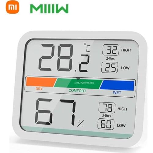 Xiaomi Miiiw LCD Digital Thermometer 2 Hygrometer Indoor Thermo-Hygrometer with Magnet, MIN/MAX Records for Room Climate Control