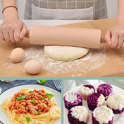 Wooden Rolling Pin Food Grade Cake Fondant Baking Cookies Noodle Biscuit Rolling Pin Kitchen Cake Roller Crafts Baking Tool
