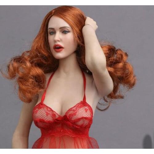 GC017 1/6 Scale European American female head with expression Women head carving veil For12''Girl Action figure Body Accessories