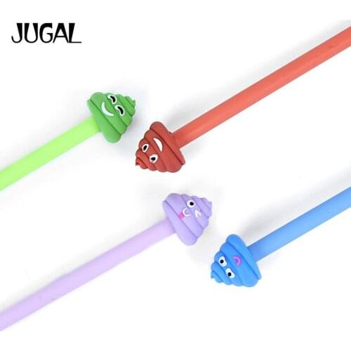 JUGAL Kawaii 3D Funny Expression design Gel pen for Writing Stationery School Office Supplies Students' nice gift prize 12pcs/lo