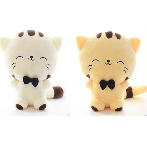 Cute Kawaii Cat with Bow Plush Dolls Toys Gift Stuffed Soft Doll Cushion Sofa Pillow Gifts Xmas Gift Party Decor