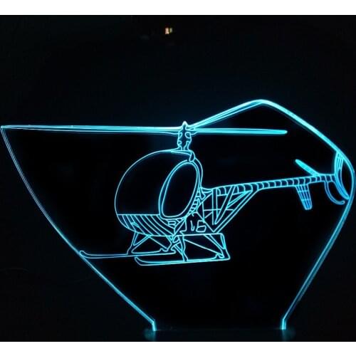 Helicopter Model 7 Color Change 3D Lamp Remote Touch Switch USB LED 3D Night Light Bluetooth Speaker Music Lighting Gift Toy