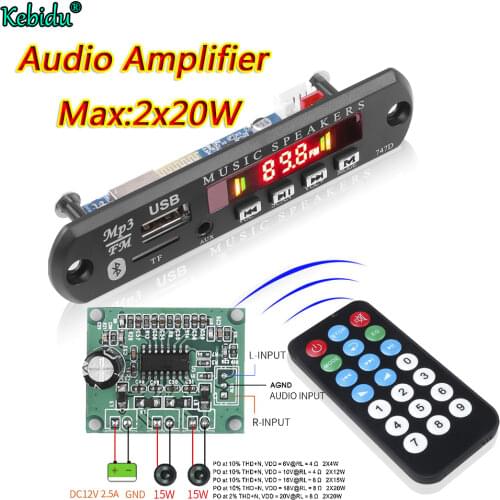 Kebidu 5-12V Bluetooth MP3 Player Decoder Board Bluetooth Handfree MP3 WMA Decoder Board Audio Music Module USB TF Radio For Car