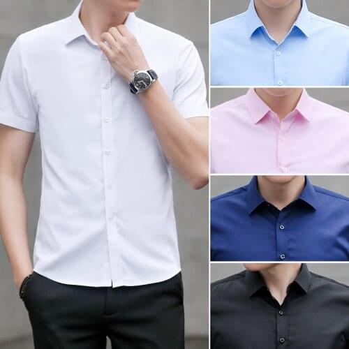 Mens suimmer shirt short Sleeve shirt Fashion slim Chemise Homme white shirts men button up shirt mens blouse cotton shirt