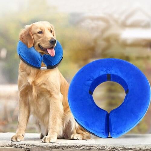 Soft Inflatable Protective Pet Collar Wound Cone Protection Pet Dog Cat Healing Soft Neck Cushion Dog Accessories