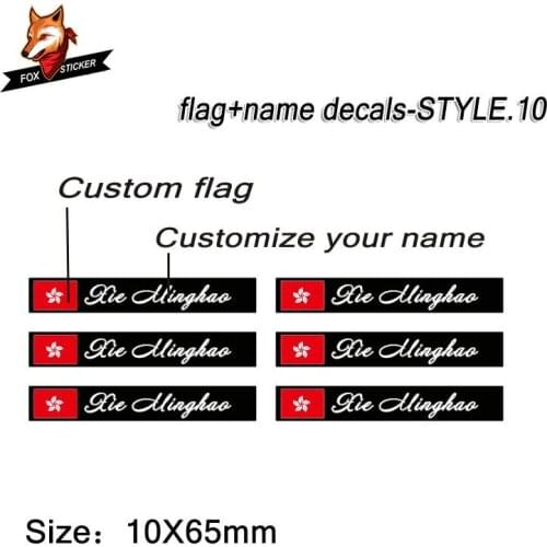New Custom flag and name stickers for road bike frame flag personal name bicycle decals