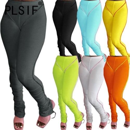 New Style Solid Color Women Long Pant Slim High Waist Sexy Trousers For Women Casual Capris