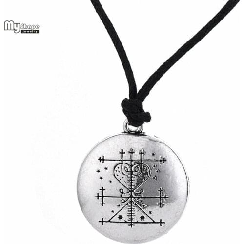 My Shape Love Talisman Chain Necklaces Ezili Freda Voodoo Loa Veve Pendant Hand Stamped Vodoun Lwa Hoodoo Amulet Necklace