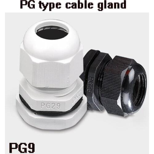 PG9 10pcs Nylon Cable conduit Gland IP68 High Quality Waterproof cable connection 4-8mm without waterproof Gasket free shipping