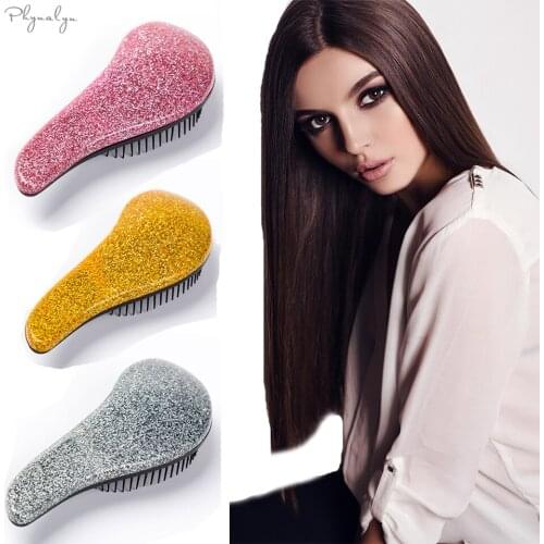 Practical Glitter Hair Brush Magic Hair Comb Plastic Salon Styling Tools Mini Detangling Hairbrush Wet & Dry Use