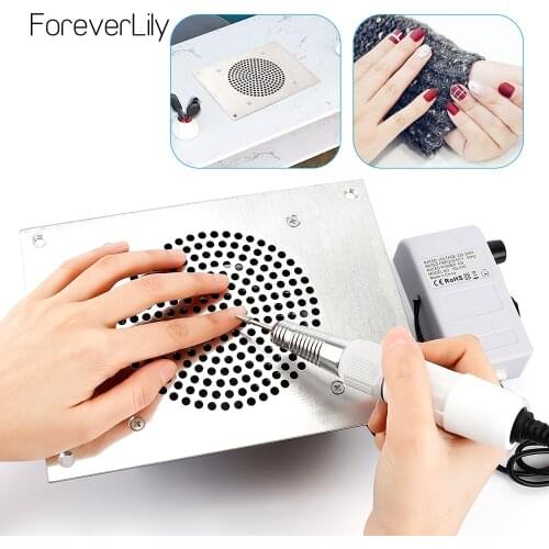 40000RPM Nail Dust Collector Desktop Built in Machine Suction Vacuum Fan Cleaner 3 Collecting Bag Nail Art Vacuum Cleaner Fan