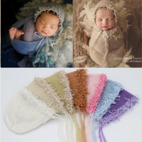 Newborn Photography Props Accessories Soft Mohair Hat Crochet Newborn Hats Baby Photo Props Infant Baby Caps Hats Fotografia