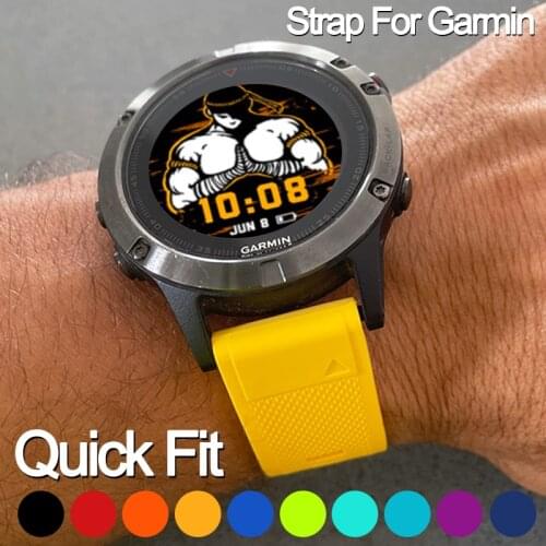 20mm 22mm 26mm Watch Band Wrist Strap For Garmin Fenix 3 5 5X 5S Plus 6 6X 6S Pro Forerunner 935 Quick Release Silicone Bracelet